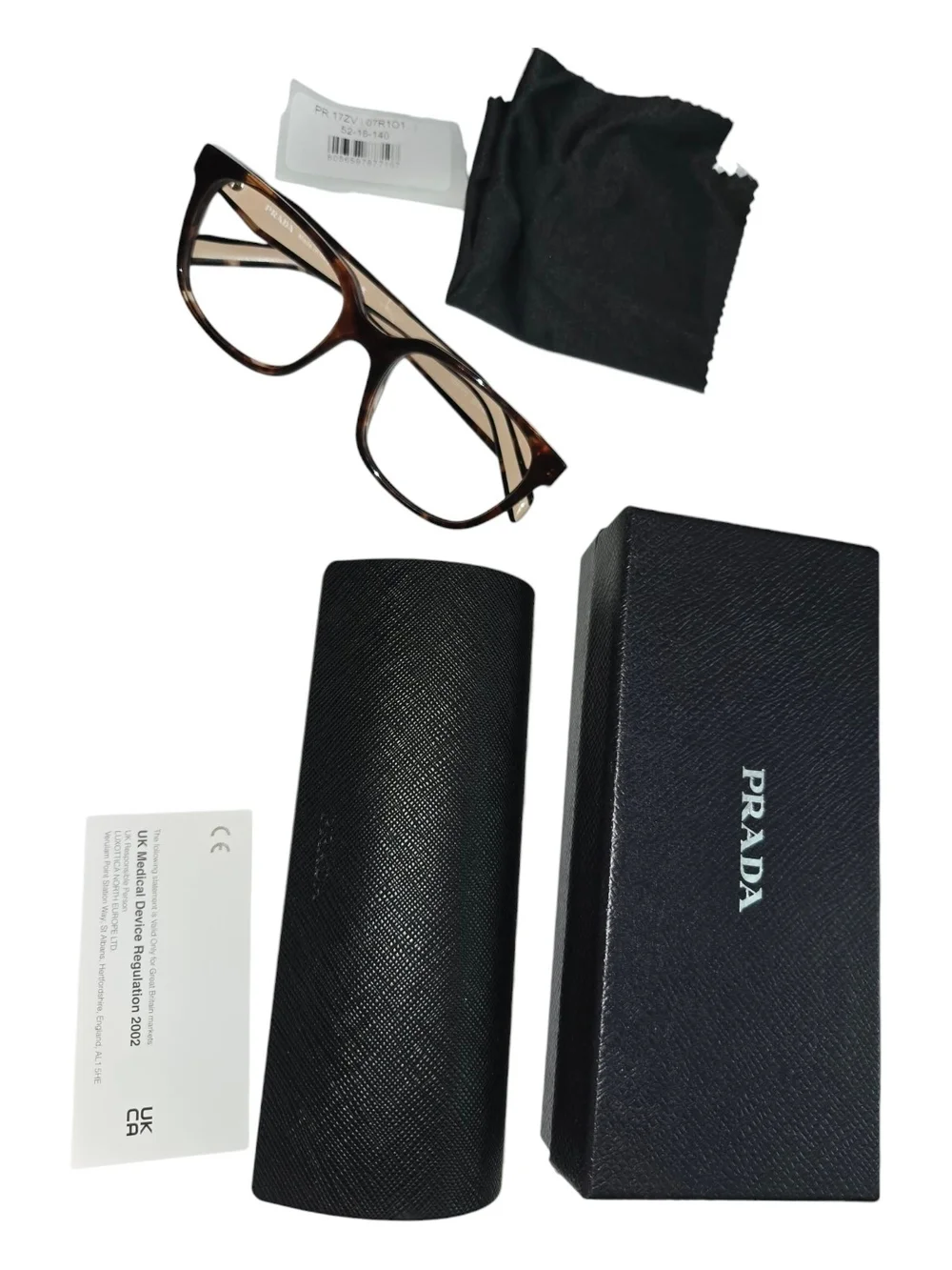 Prada PR17ZV Women's Square Glasses - Caramel Havana 52-18-140 - FRAME ONLY